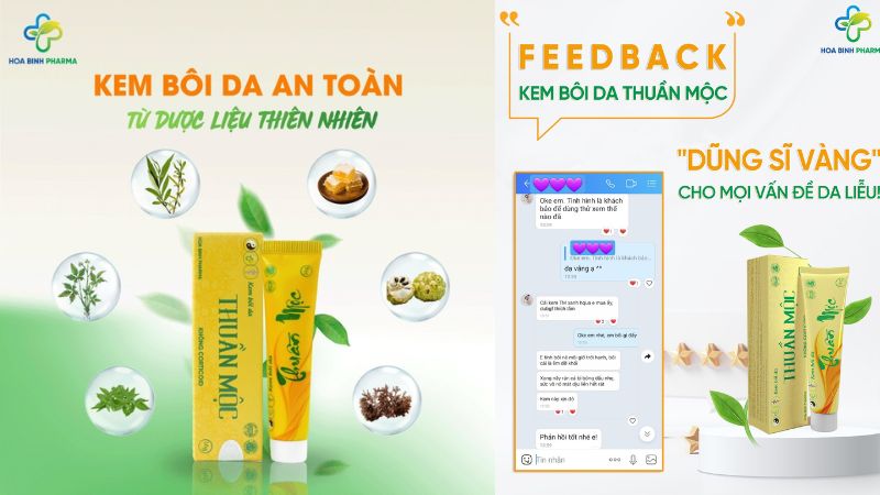 Kem bôi da Thuần Mộc hoàn toàn không chứa corticoid, giúp giảm thiểu nguy cơ tác dụng phụ